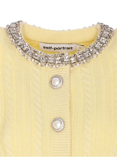 Cardigan con decorazione SELF PORTRAIT | AW25121CAYELLOW